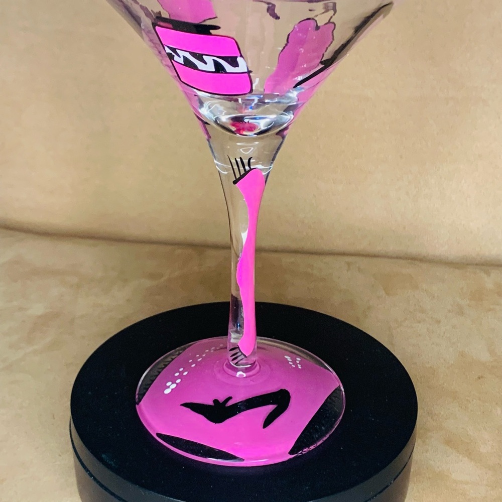 “Shopaholic” 10oz hand painted martini glass by Lolita.